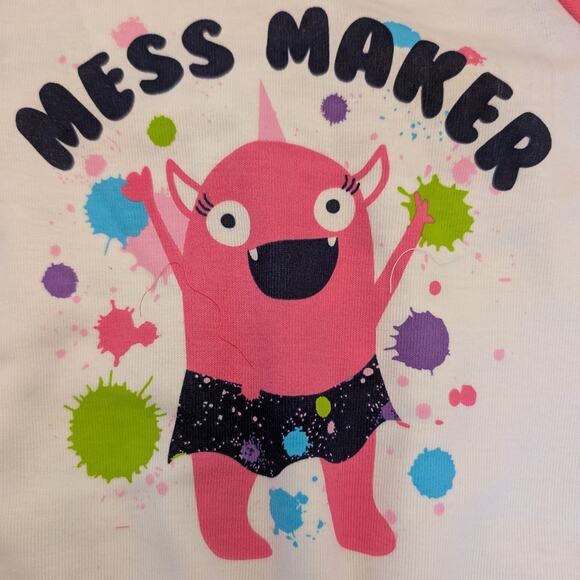 Toddler Girls Mess Maker Monster Snug Fit Cotton Pajamas -blue Size multiple - Picture 2 of 8